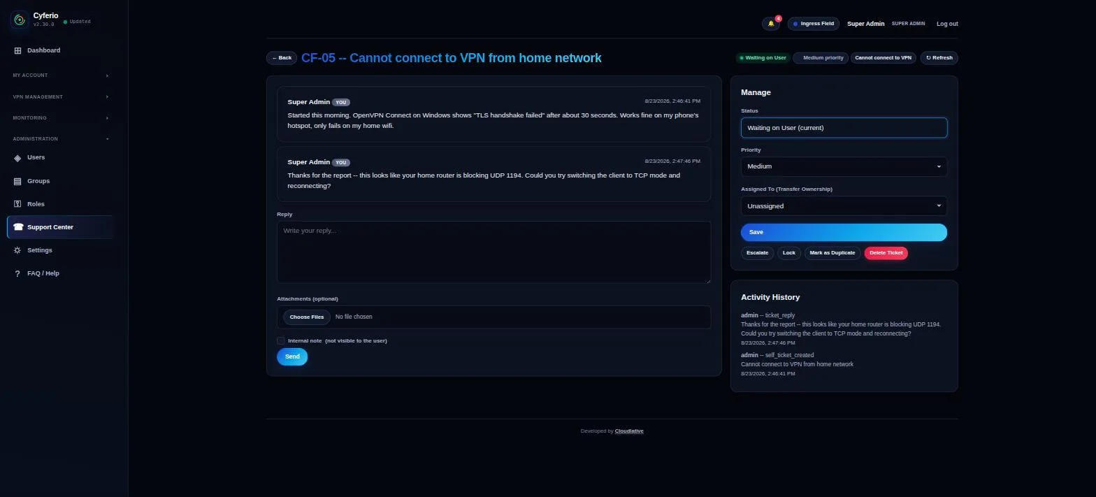 Ticket status automatically changed to Waiting on User after the reply was sent